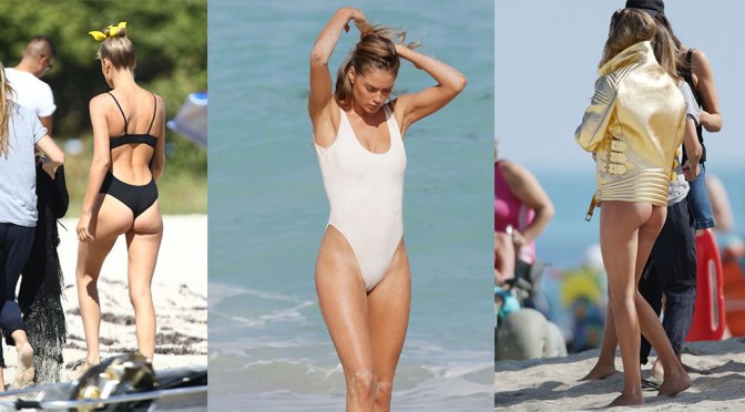 Doutzen Kroes – Elle Magazine Photoshoot Candids in Miami