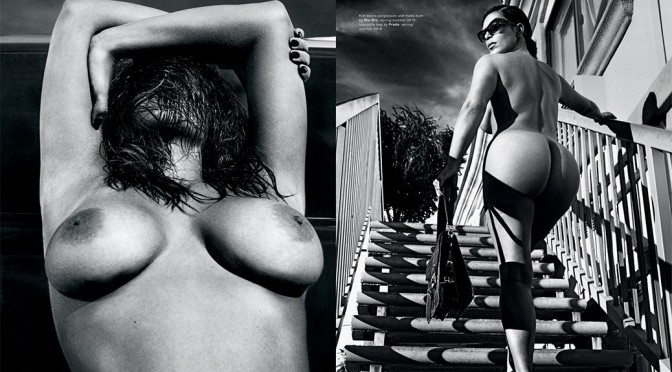 Kim Kardashian Naked in Love Magazine (Spring-Summer 2015)