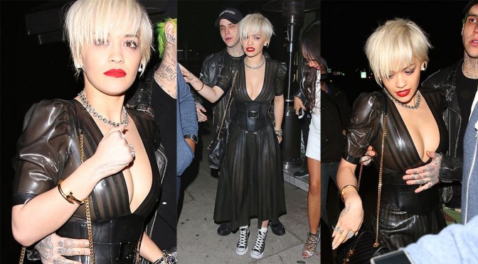 Rita Ora – Braless See-Through Candids in Hollywood