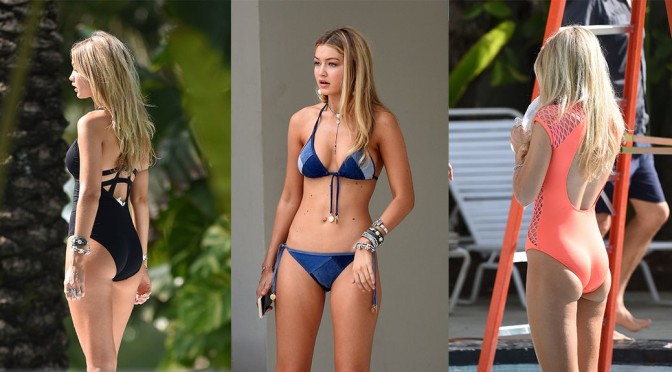 Gigi Hadid – Bikini Photoshoot Candids in Miami