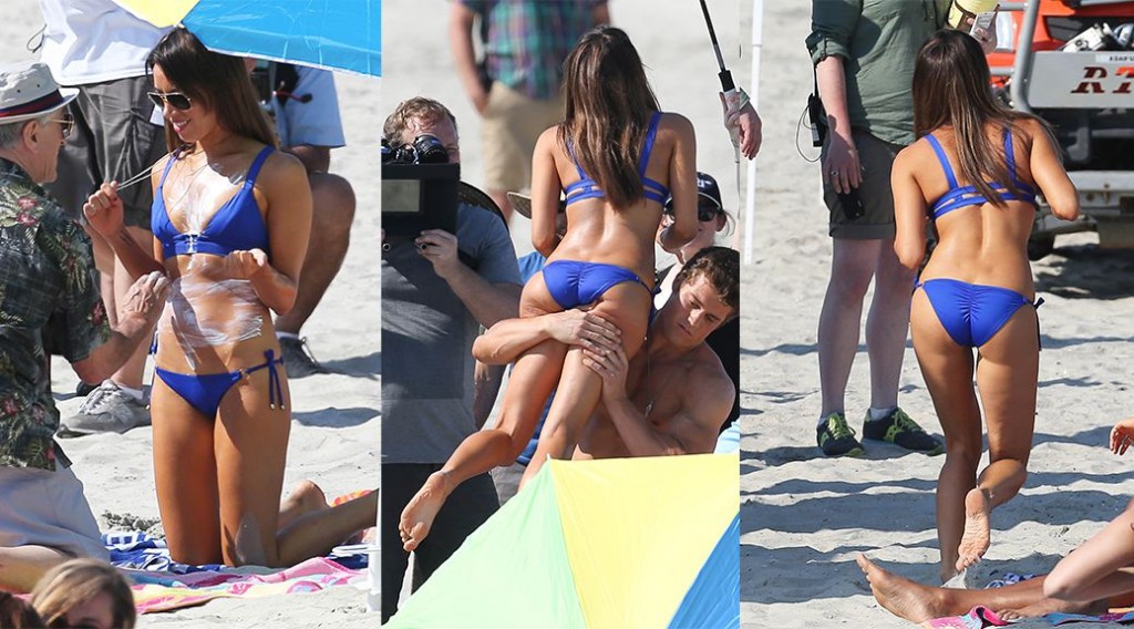 Aubrey Plaza – Bikini Candids at “Dirty Grandpa” Movie Set