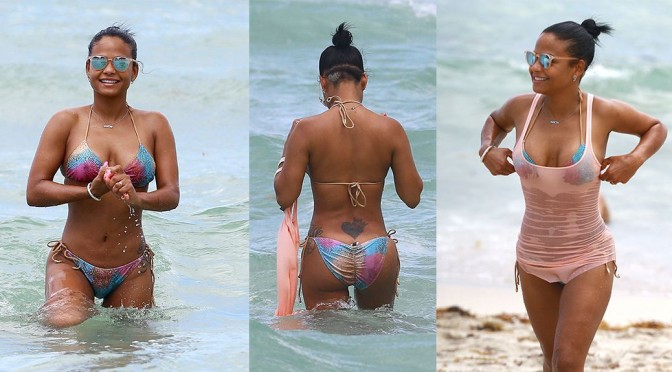 Christina Milian – Bikini Candids in Miami