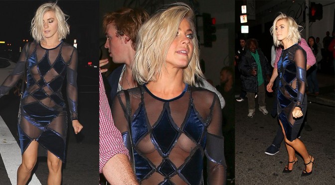Julianne Hough – Braless See-Through Candids in Hollywood