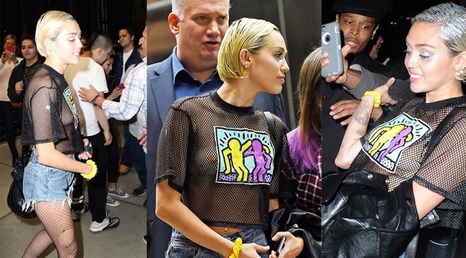 Miley Cyrus – Braless See-Through Candids in New York