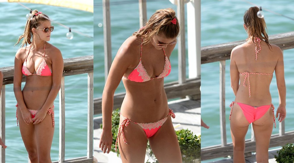 Nina Agdal – Bikini Candids in Miami