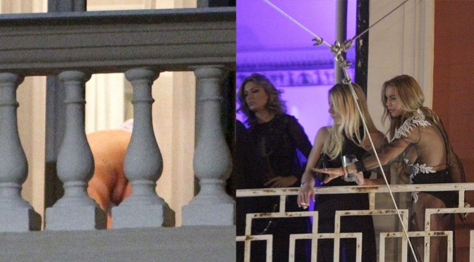 Lindsay Lohan – Braless Candids in Italy