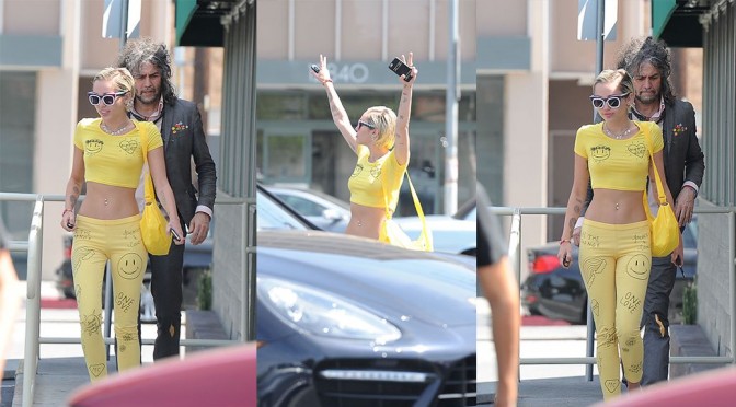 Miley Cyrus – Braless Candids in Los Angeles