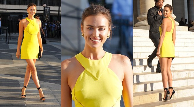Irina Shayk – Versace Fashion Show in Paris