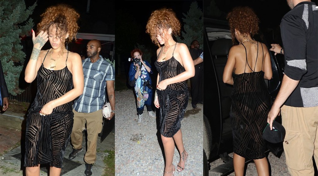 Rihanna – Braless See-Through Candids in New York