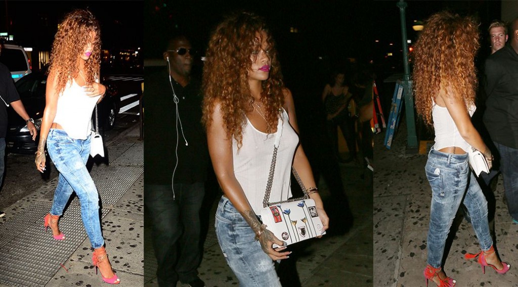 Rihanna – Braless Candids at 1OAK in New York