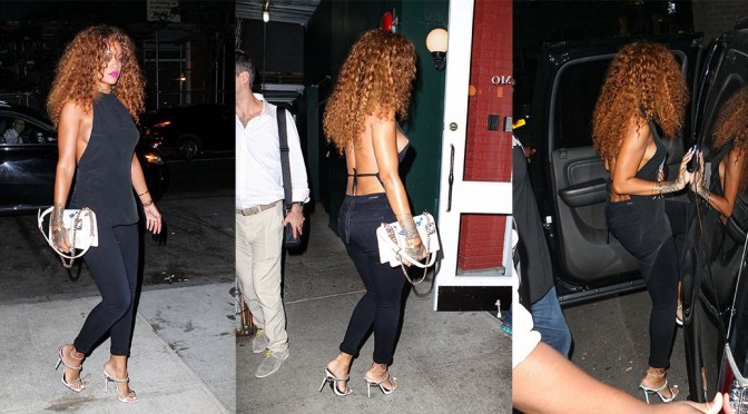 Rihanna – Nipslip Candids in New York