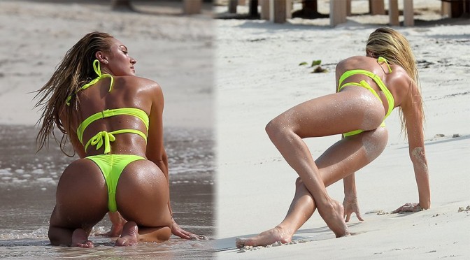 Candice Swanepoel – Victoria’s Secret Bikini Photoshoot Candids in St. Barts