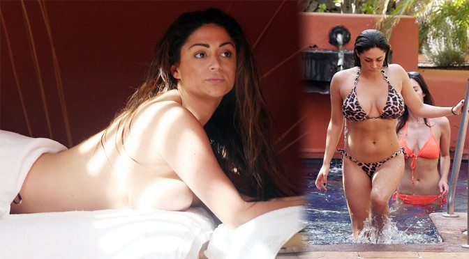 Casey Batchelor – Bikini Candids in Tenerife (Nipslip)