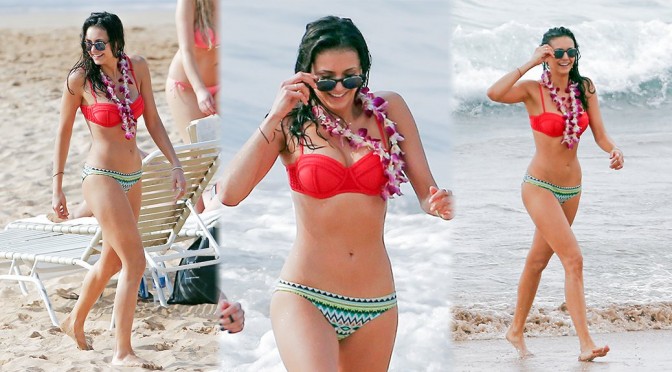 Nina Dobrev – Bikini Candids in Miami
