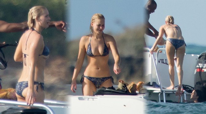Jennifer Lawrence – Bikini Candids in Bahamas