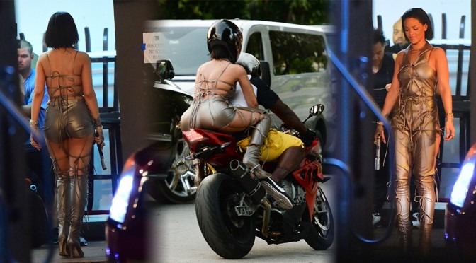 Rihanna on Music Video Set in Miami