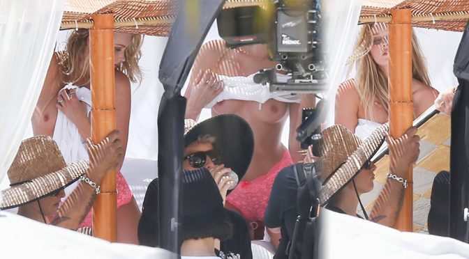 Elsa Hosk – Topless Candids in Miami