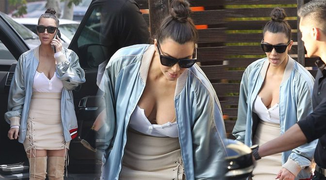 Kim Kardashian – Cleavage Candids in Calabasas
