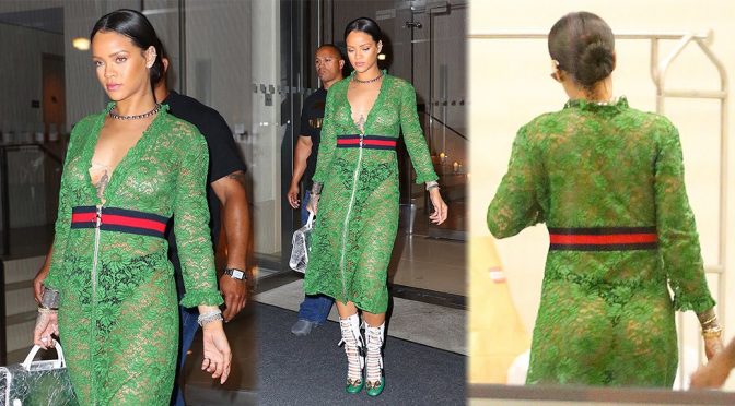 Rihanna – Braless See-Through Candids in New York