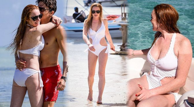 Lindsay Lohan – Swimsuit Candids in Mauritius