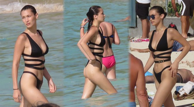 Bella Hadid – Bikini Candids in St. Barts