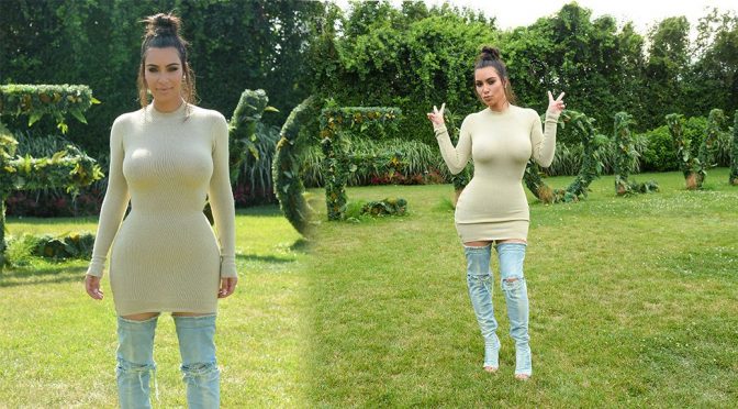Kim Kardashian – Revolve Clothing Hampton House Summer Party