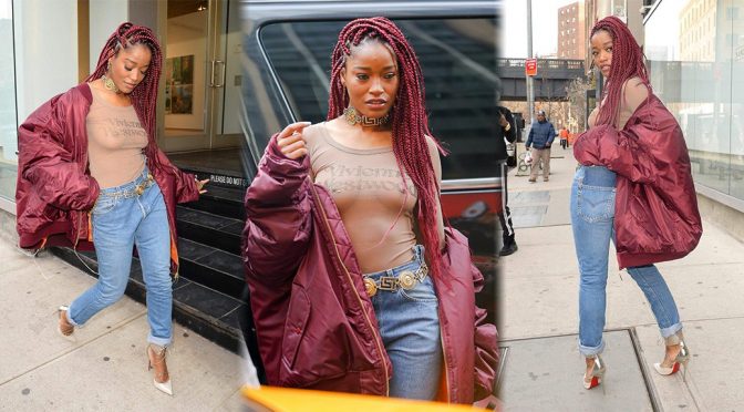 Keke Palmer – Braless See-Through Candids in New York