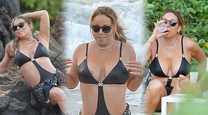 Mariah Carey – Bikini Candids in Hawaii (Nipslip)
