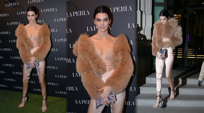 Kendall Jenner – La Perla Store Opening in Milan