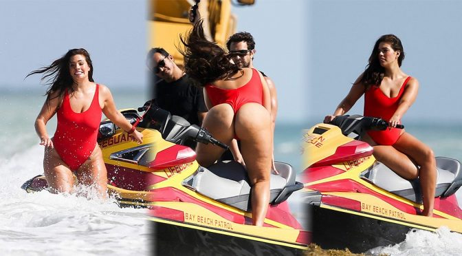 Ashley Graham – Swimsuit Photoshoot Candids in Miami