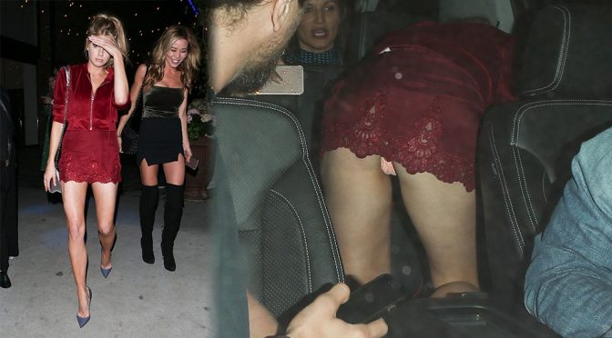 Charlotte McKinney – Upskirt Candids in Hollywood