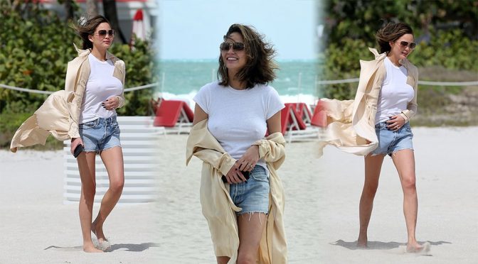 Chrissy Teigen – Braless Candids in Miami