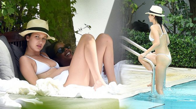 Bella Hadid – Bikini Candids in Miami