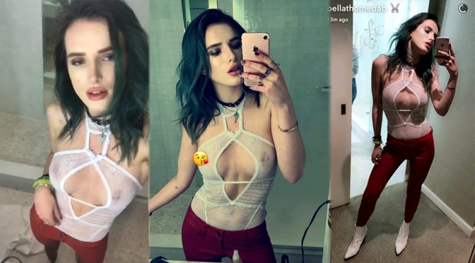 Bella Thorne – Braless See-Through Snapchat Pictures