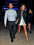 Chrissy Teigen - leggy and cleavagy in small sexy dress - Out for dinner in NYC