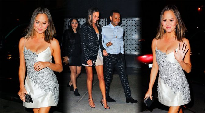 Chrissy Teigen – Leggy Candids in New York