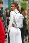 Emily Ratajkowski - ass in white pants - photoshoot for DKNY on the streets of New York