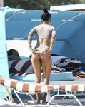 Karrueche Tran ass wearing a tankini on a beach in Miami
