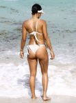 Karrueche Tran showing off her great body in white bikini