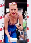 Katy Perry downblouse cleavage promoting her new single Bon Appetit in NY