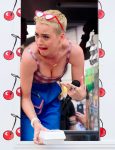 Katy Perry Cleavage promoting her new single Bon Appetit in NY