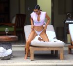 Kim Kardashian sexy in bikini poolside in Mexico