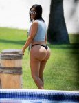 Kim Kardashian show off her fat unedited sexy ass in thong bikini