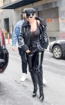 Rita Ora sexy wearing transparent black top showing off her nipples and breasts in New York City