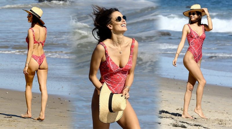 Alessandra Ambrosio – Swimsuit Candids in Malibu