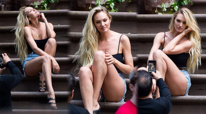 Candice Swanepoel – Leggy Candids in New York
