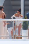 Kendall Jenner - White swimsuit in Cannes
