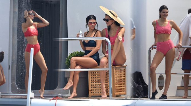 Kendall Jenner - Bikini Candids on a yacht in Cannes
