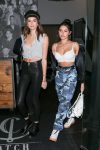 Madison Beer sexy cleavage in white top leaving The Catch in LA