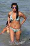 Priyanka Chopra - In a bikini, having a swim in the ocean at a beach in Miami